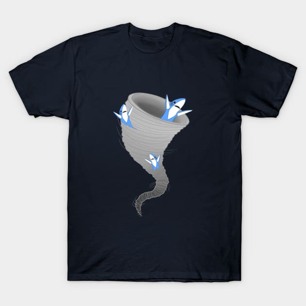 Left Sharknado T-Shirt by escaramaridesigns